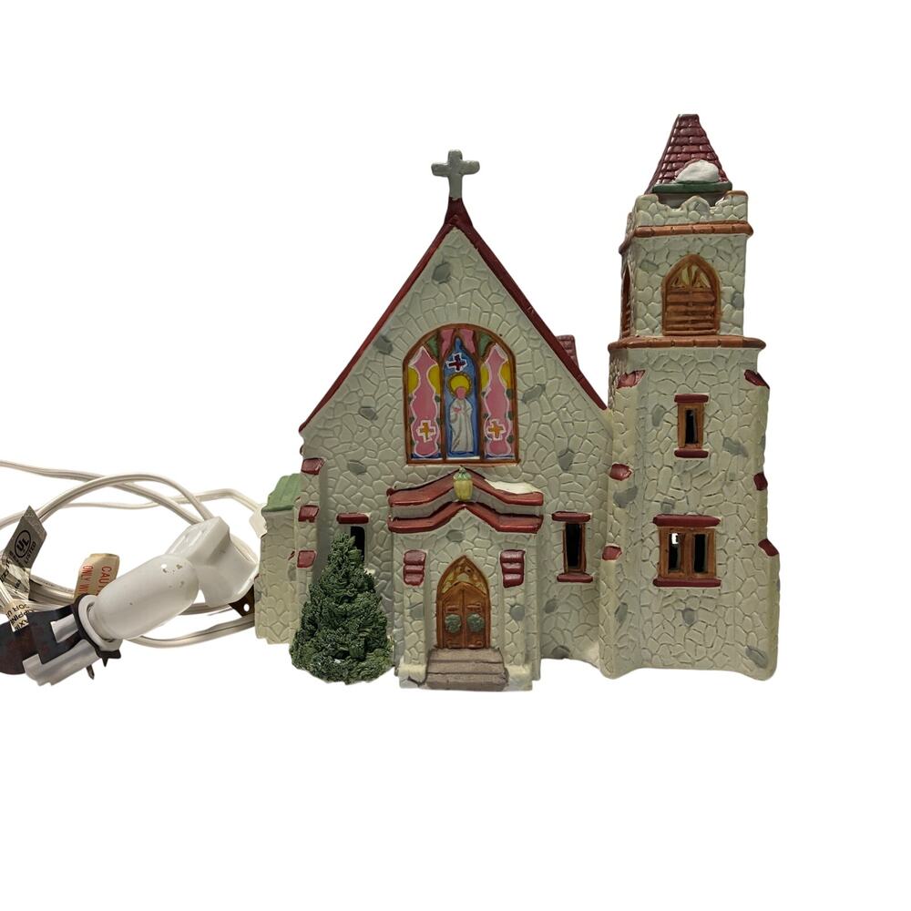 Vintage91LemaxDickensvale StMarysCathedralLightedChurch15031
